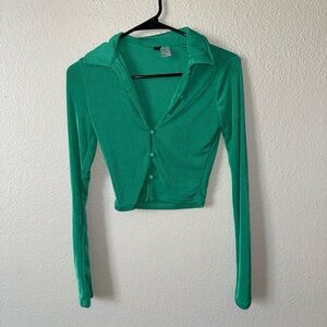 H&M Vibrant Green Button Down Shirt